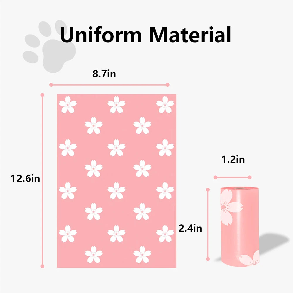 Photodegradable thick dog poop bag with floral fragrance, environmentally friendly